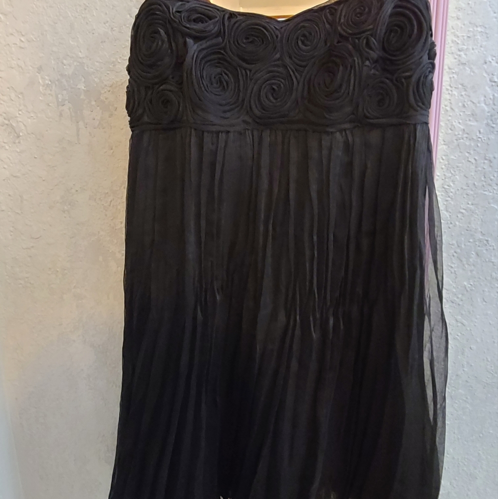 Black spaghetti strap mini dress (L)